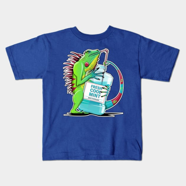 Iguana Bathroom Humor Kids T-Shirt by InTheWashroom